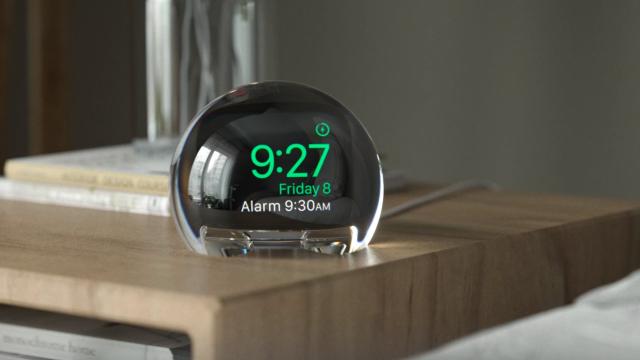 Clever Crystal Ball Dock Magnifies Your Apple Watch’s Screen for a Better Bedside Alarm Clock