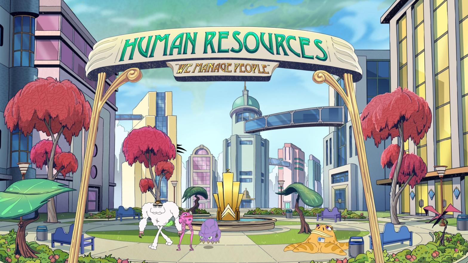Welcome to Human Resources, which takes on a slightly different meaning here. (Image: Netflix)