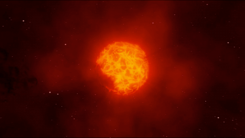 Animation showing the dust cloud passing in front of Betelgeuse. (Gif: ESO/Gizmodo)