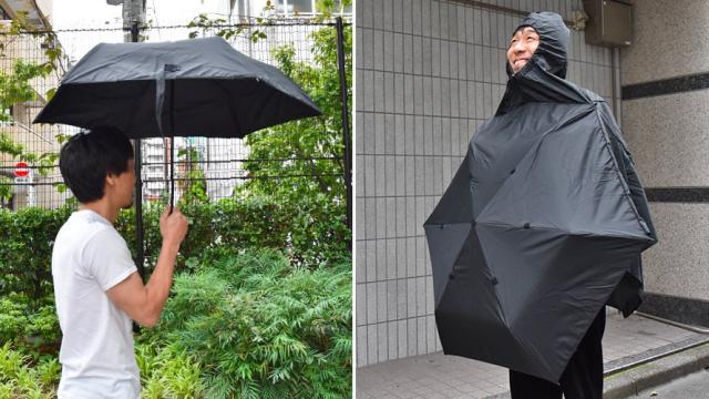 You Can Wear This Umbrella as a Rain Poncho When You Don’t Have a Free Hand to Carry It
