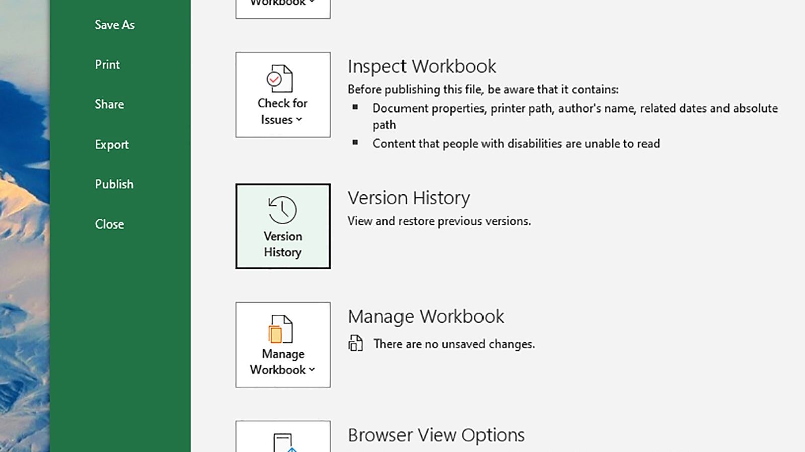 Screenshot: Microsoft Excel