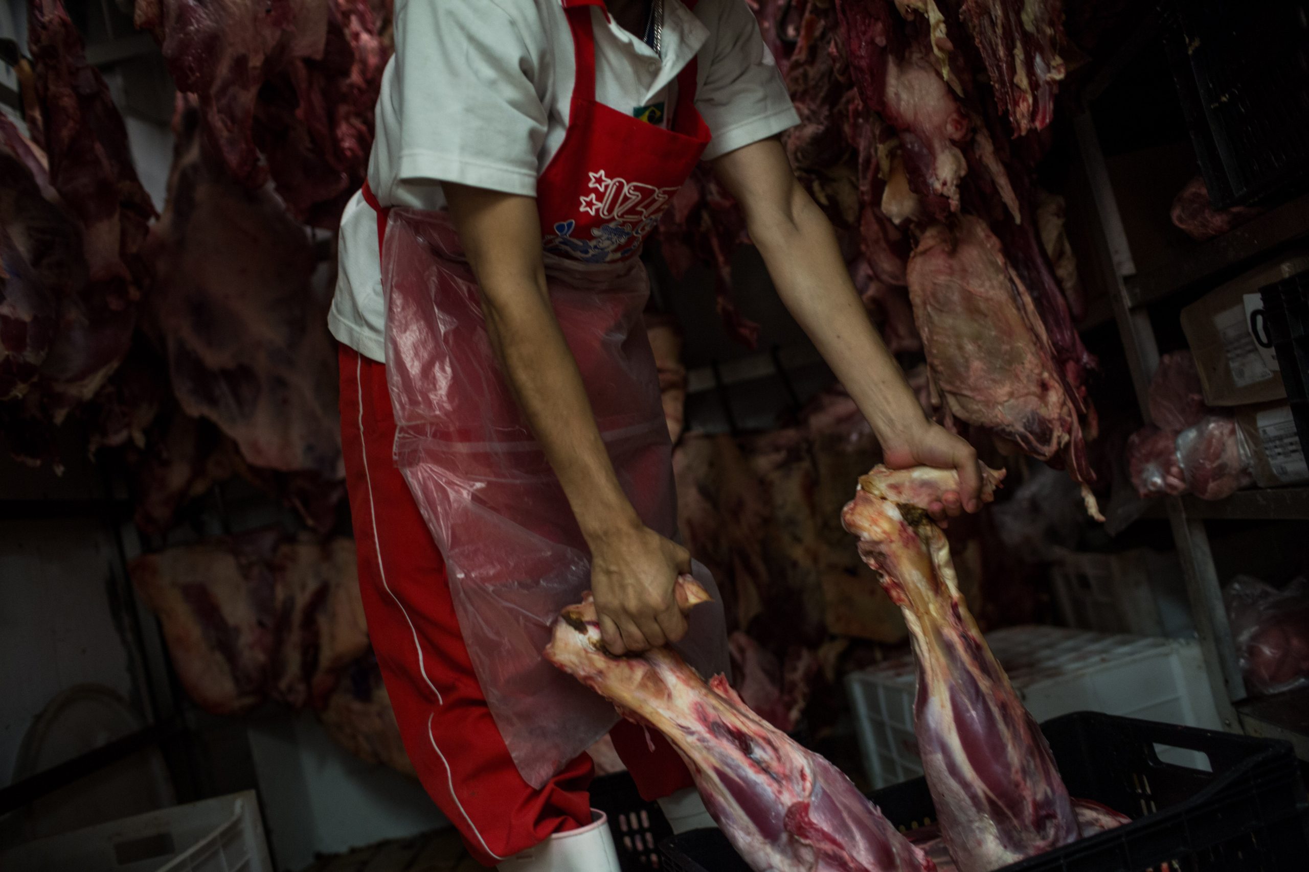 Butchers work at the popular Lapa Market March 20, 2017 in Sao Paulo, Brazil. (Photo: Victor Moriyama/, Getty Images)