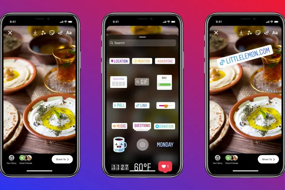 A look at how Instagram links will work as stickers.  (Image: Instagram)