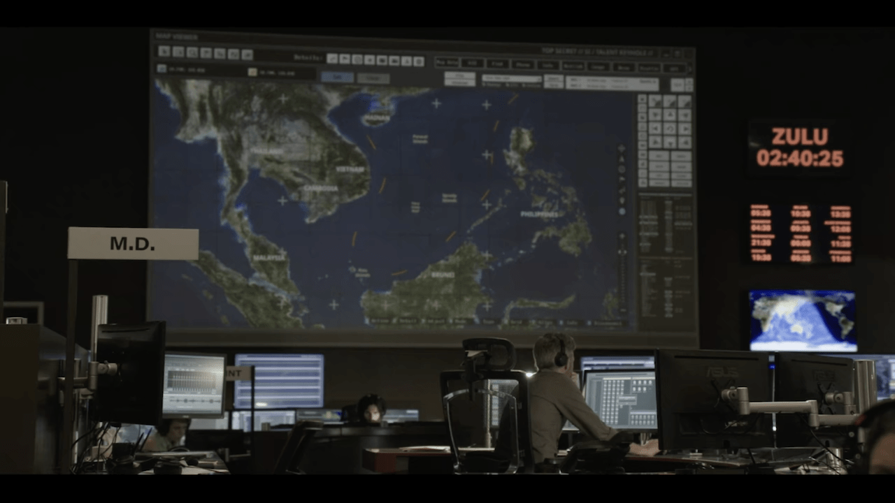 Scene from the Netflix show Pine Gap, showing one of the maps that the government of Vietnam took issue with. (Screenshot: Netflix)