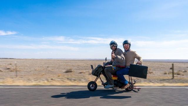 Watch These Two Dummies Recreate The Dumb And Dumber Mini Bike Road Trip