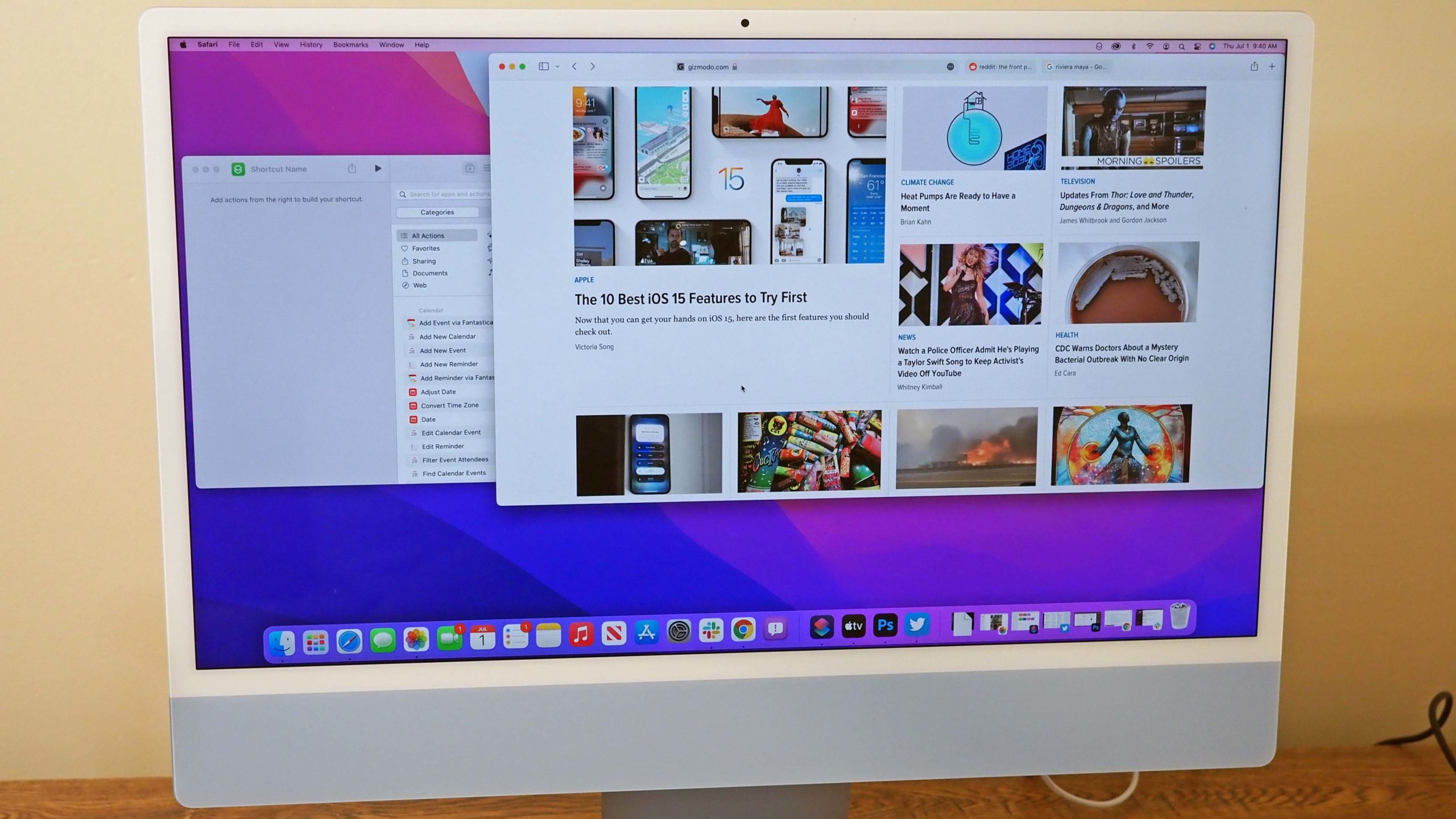 Shortcuts, a Safari redesign, and AirPlay land on the Mac, just like on the iPhone. (Photo: Caitlin McGarry/Gizmodo)