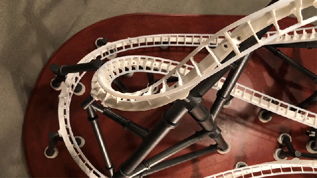 It Took Over 900 Hours to Design and 3D Print This Self-Launching Miniature Roller Coaster