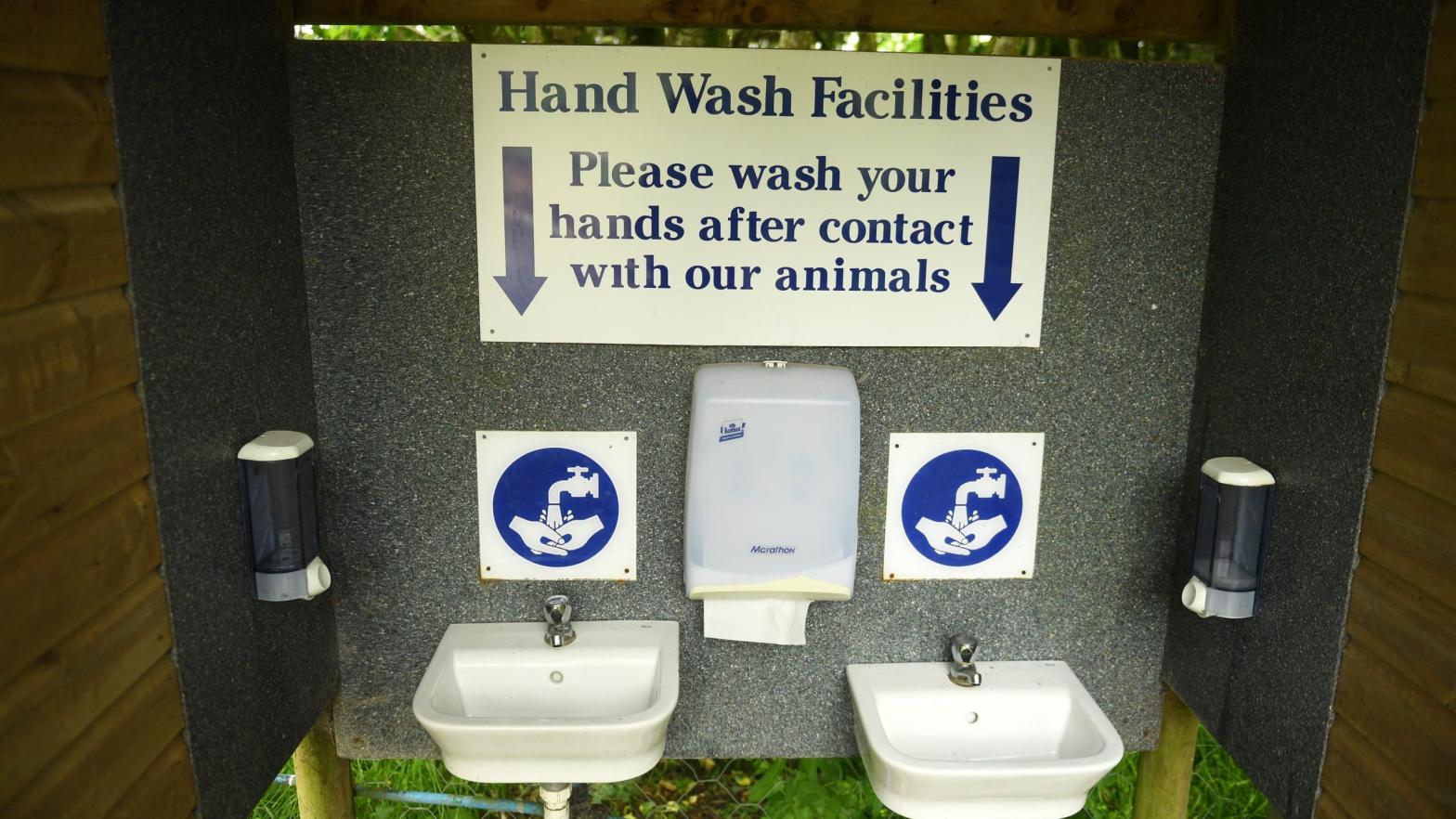 A handwashing station at the Exmoor Zoo in Barnstaple, England, in a photo taken June 11, 2020 (Photo: Harry Trump, Getty Images)