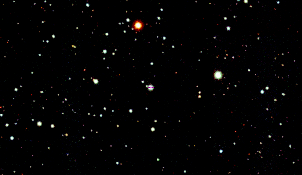 The star SMSS J200322.54-114203.3 at centre, imaged as part of the SkyMapper survey. (Image: Da Costa/SkyMapper)