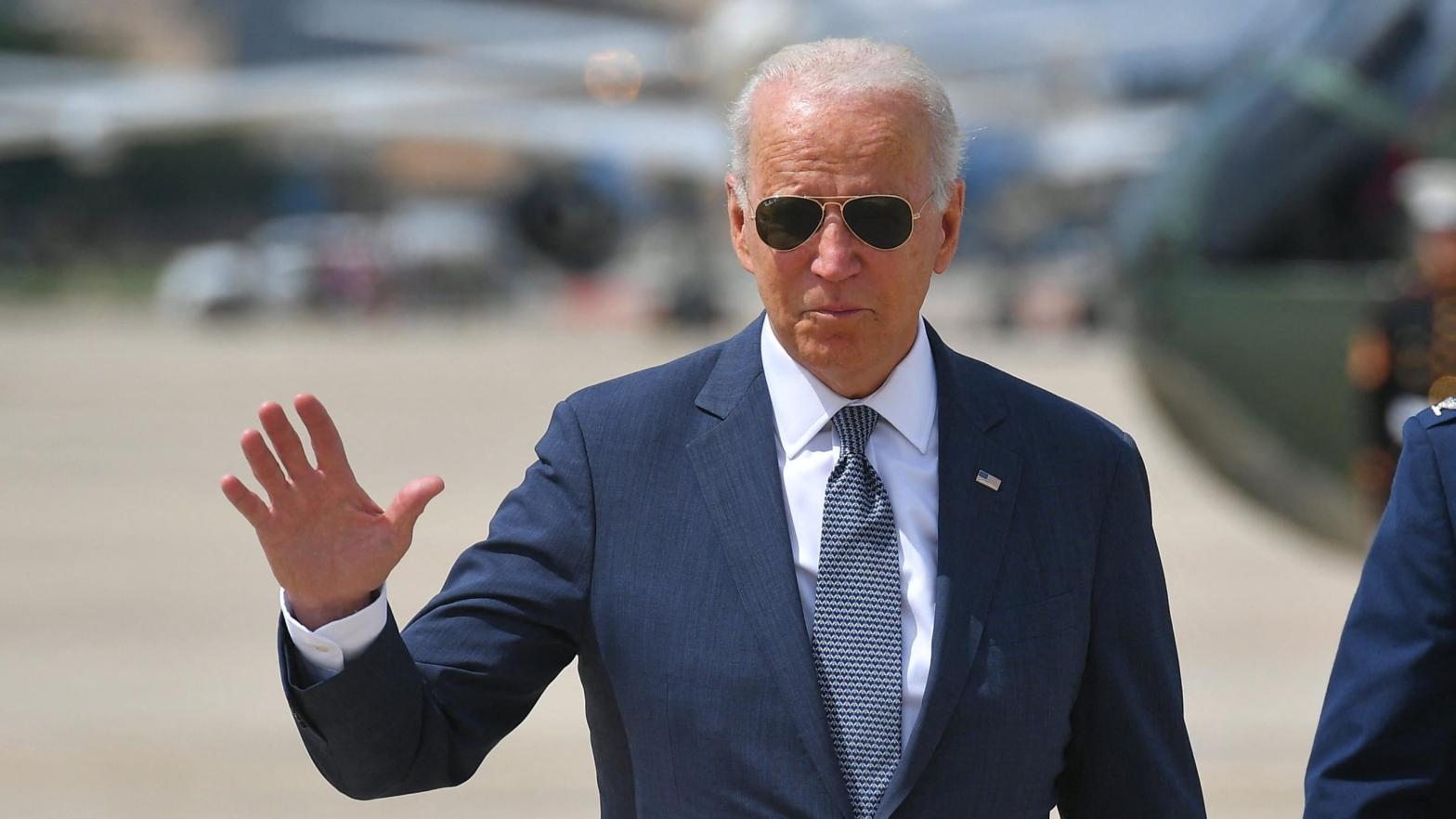 Joe Biden is seen here boarding Air Force One at Andrews Air Force Base in Maryland on July 9, 2021, on his way to Wilmington, Delaware. (Photo: Mandel Ngan/AFP, Getty Images)