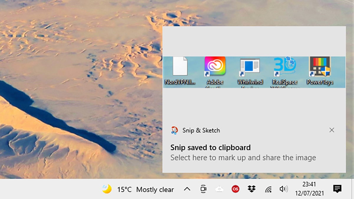 The annotation option in Windows. (Screenshot: Windows)
