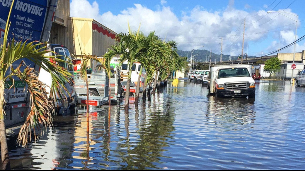 High-tide flooding in Honolulu, Hawaii. (Image: Hawaii Sea Grant King Tides Project)