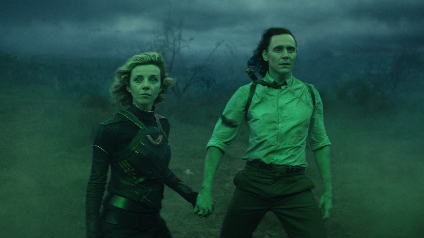 Loki (Sophia Di Martino) and Loki (Tom Hiddleston). (Photo: Disney)