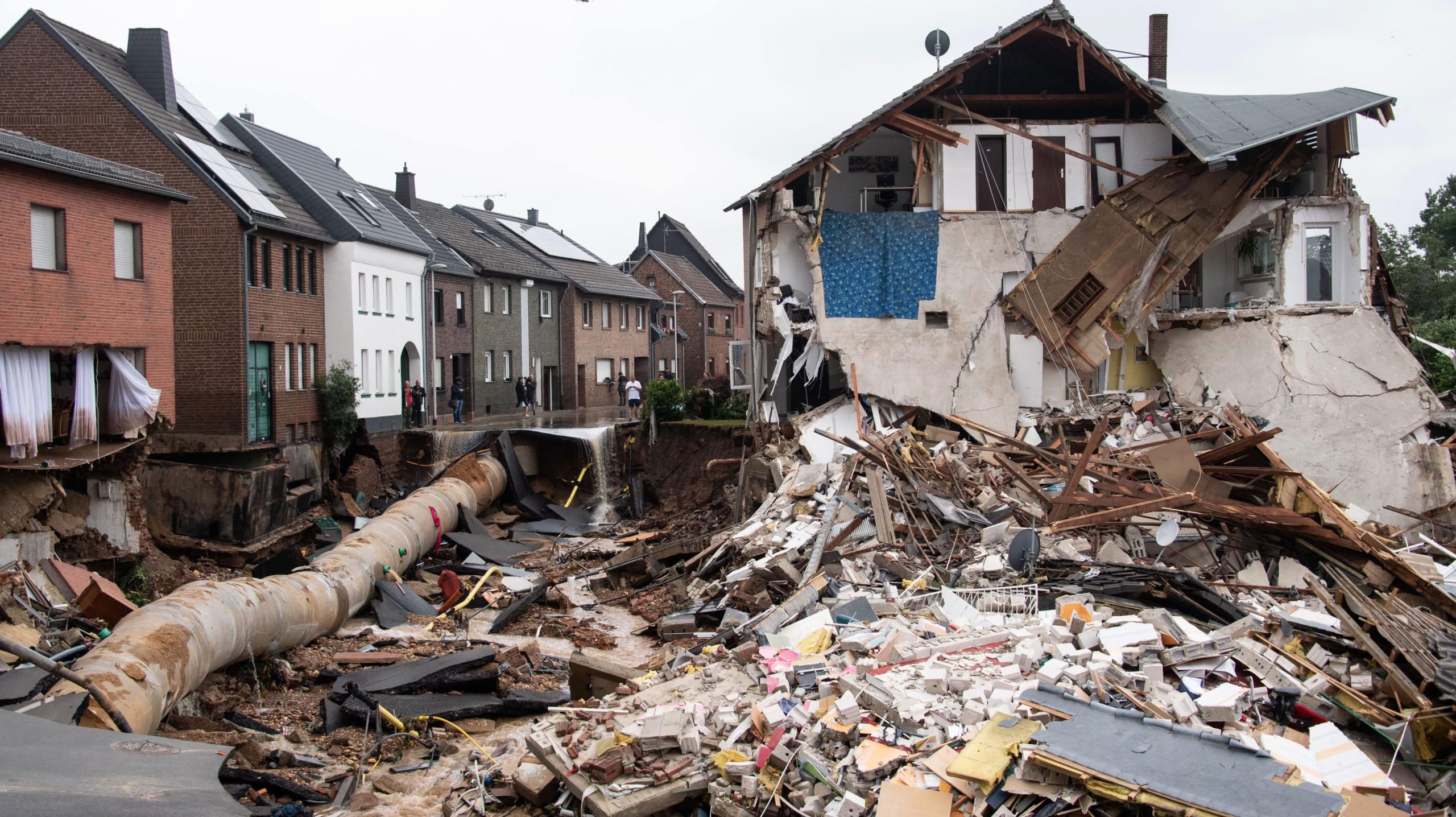 An area completely destroyed by floods in the Blessem district of Erftstadt, western Germany on July 15. (Photo: Sebastien Bozon/AFP, Getty Images)