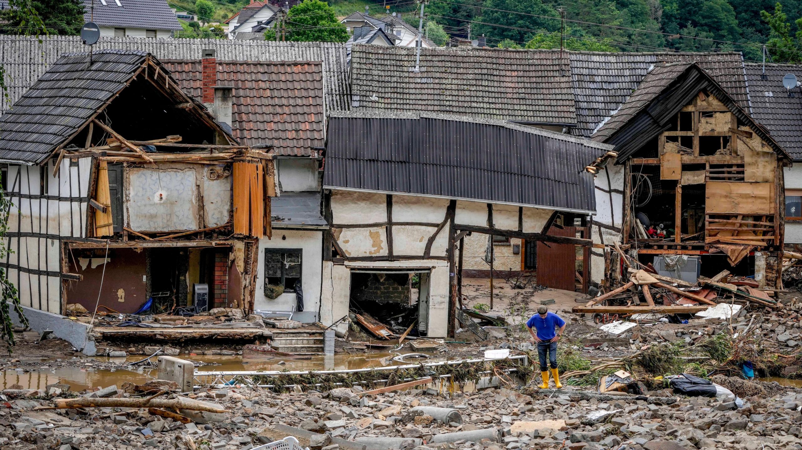 Destroyed houses are seen in Schuld, Germany, Thursday, July 15. (Photo: Michael Probst, AP)