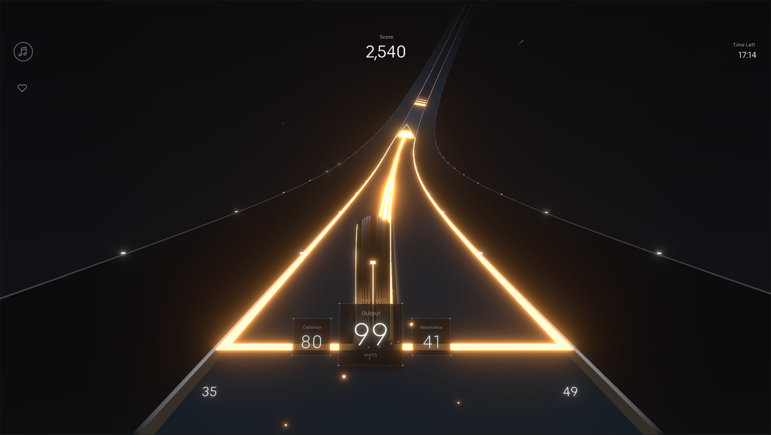 A screenshot of the Lanebreak beta. These might end up being different from the final product. (Image: Peloton)
