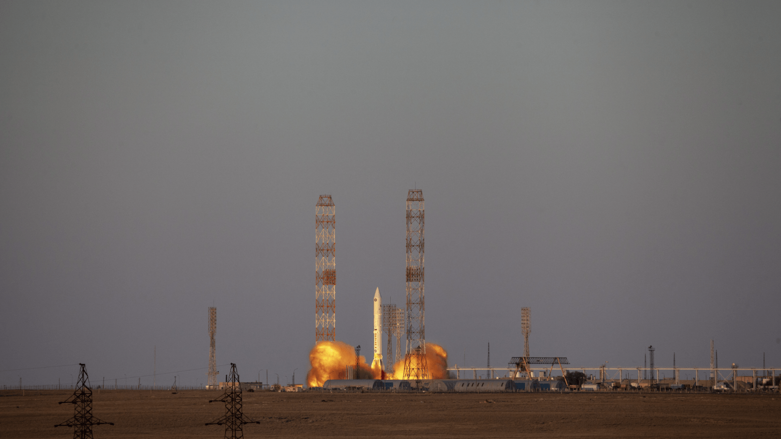 Nauka launching atop a Proton-M rocket.  (Image: Roscosmos)