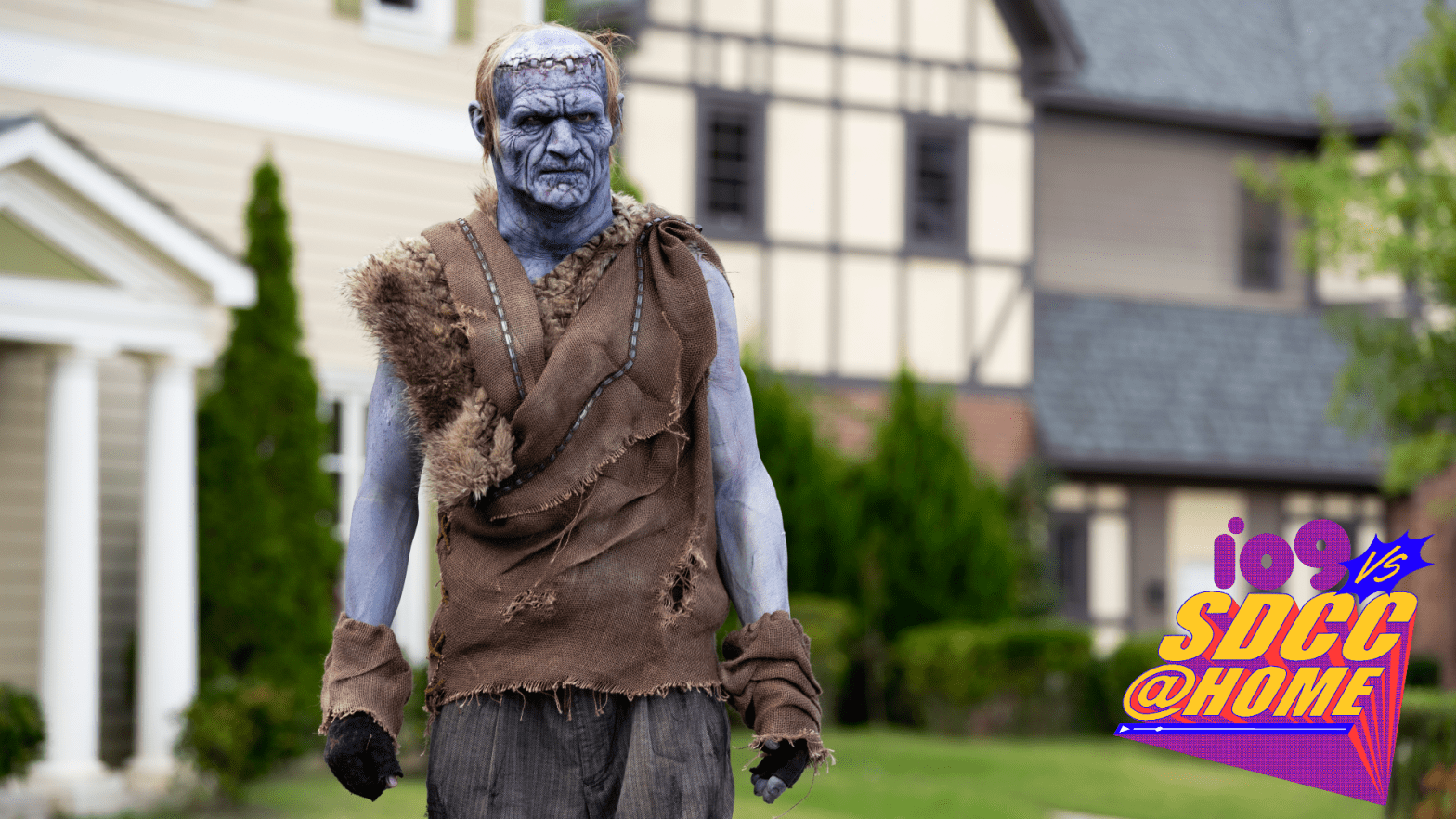 Frankenstein's monster (Alex Hill) roams suburbia in this season two scene from Shudder's Creepshow. (Image: Josh Stringer/Shudder)