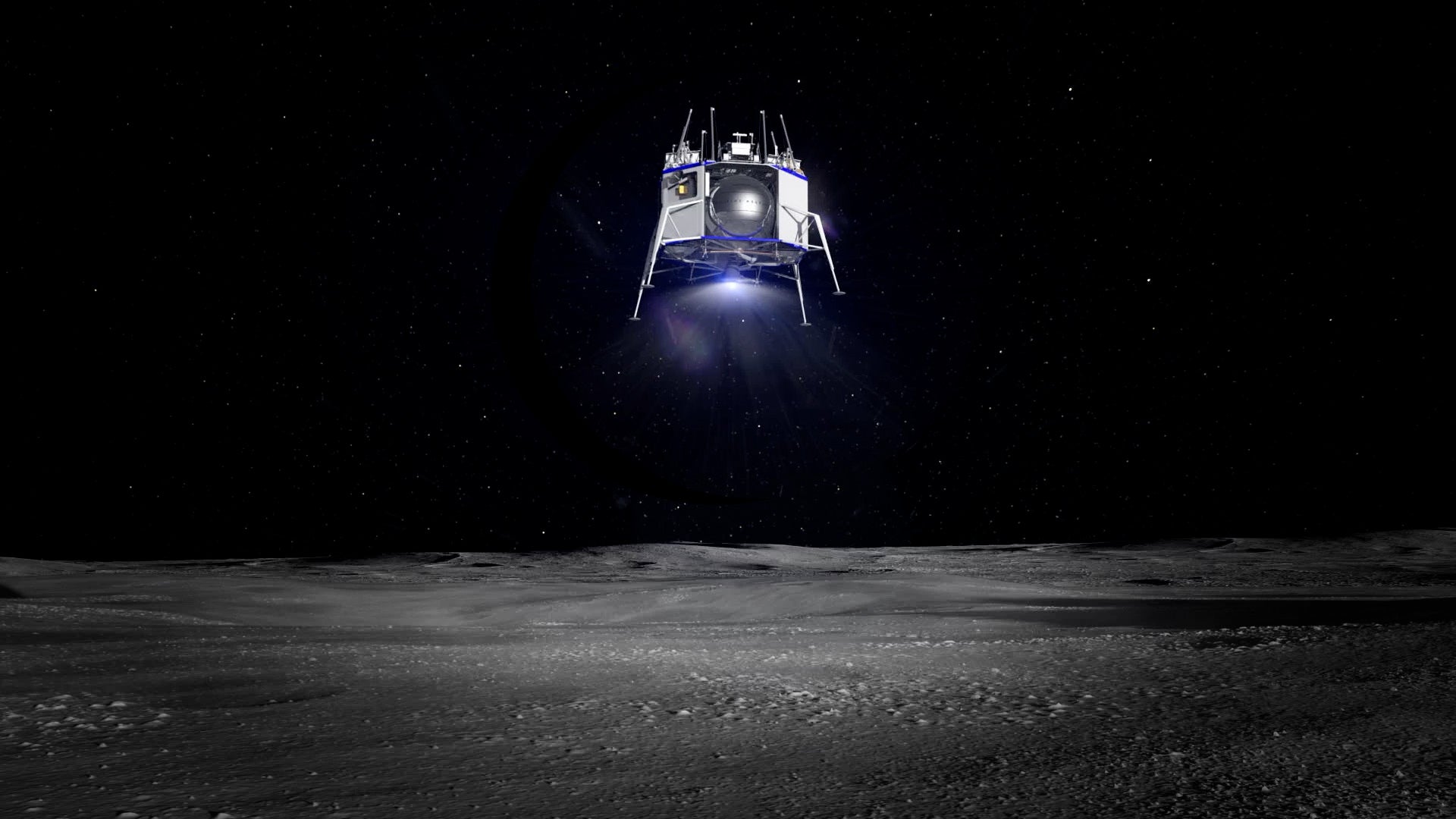 Artist's conception of the Blue Origin lunar lander.  (Image: Blue Origin)