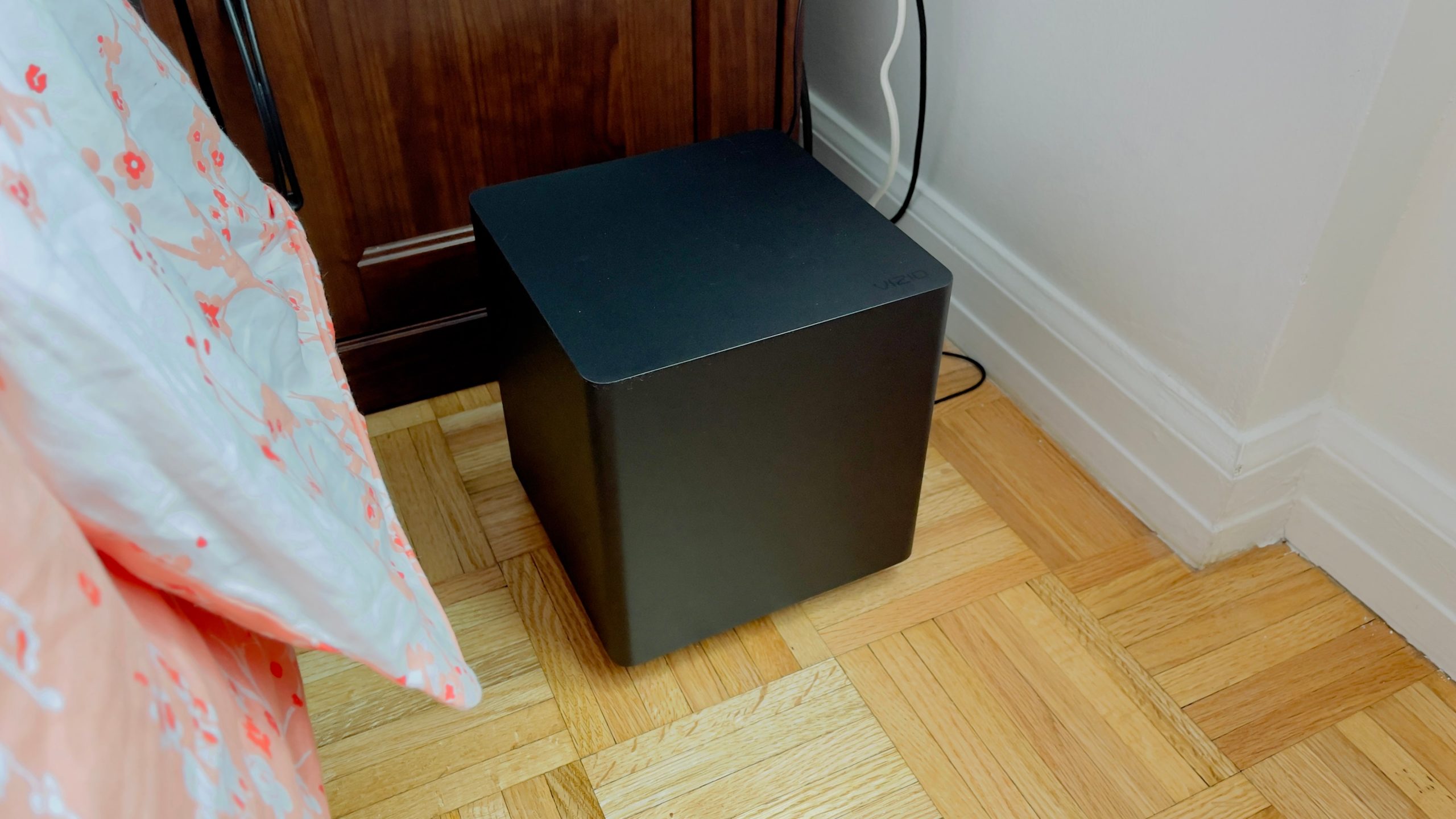 The subwoofer is small and compact. (Photo: Victoria Song/Gizmodo)
