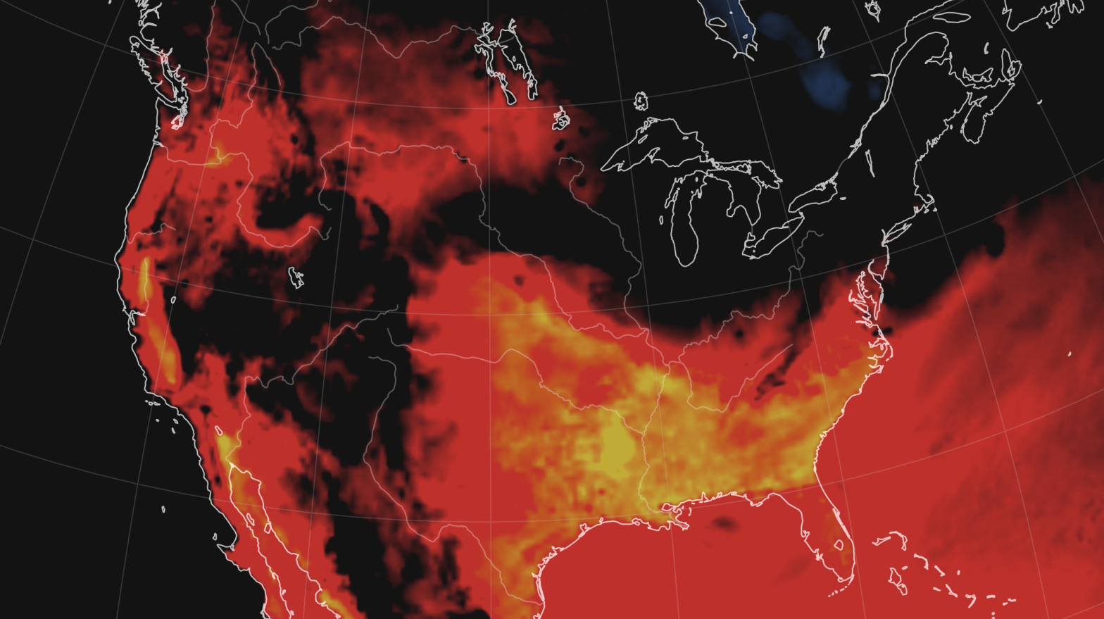 Hello darkness, my old friend. (Image: Earth Wind Map)