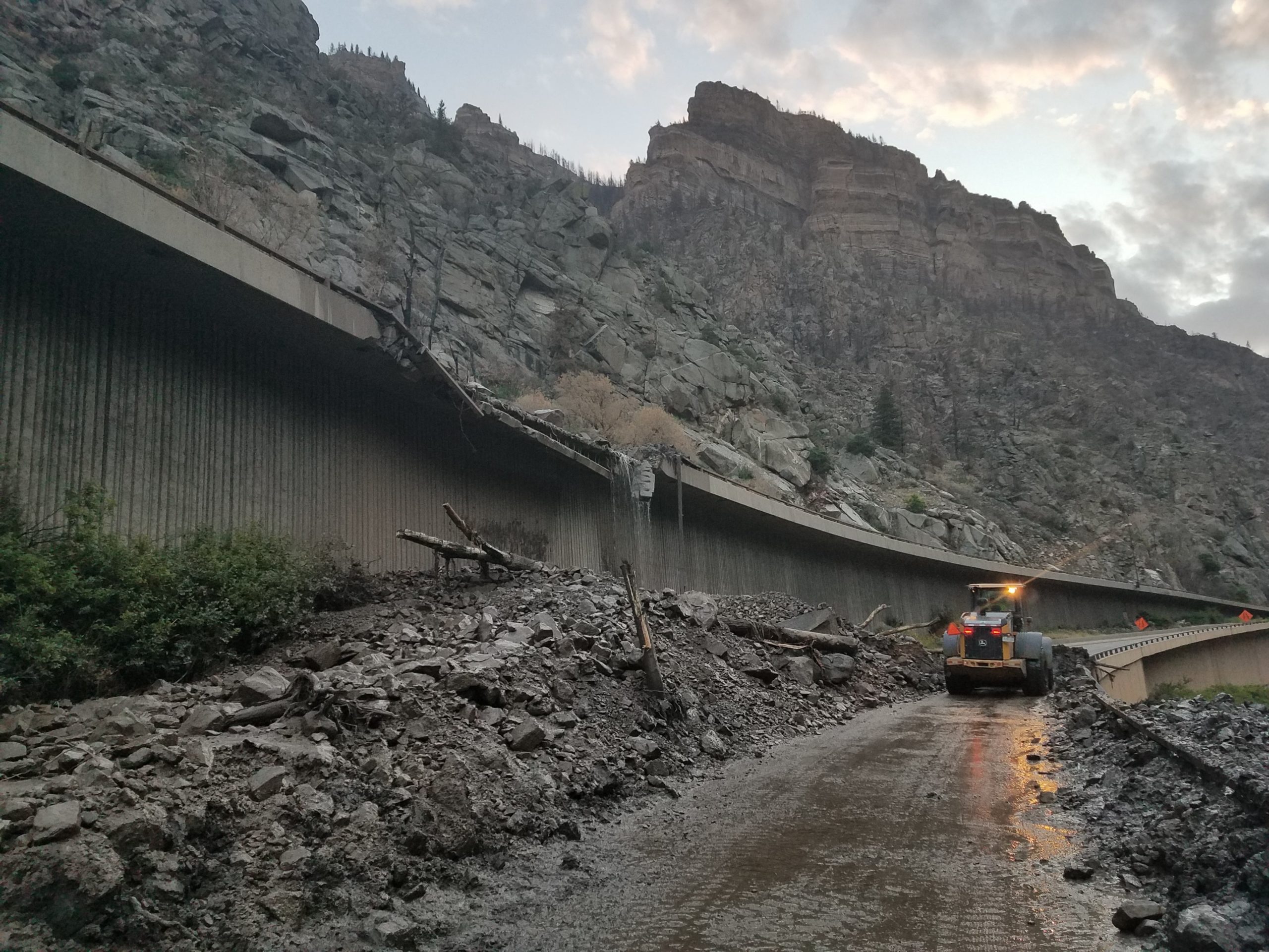 Clearing debris in Glenwood Canyon. (Photo: Colorado Department of Transportation)