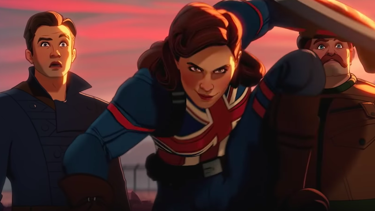 Peggy spotting something she wants to obliterate. (Screenshot: Disney+/Marvel)