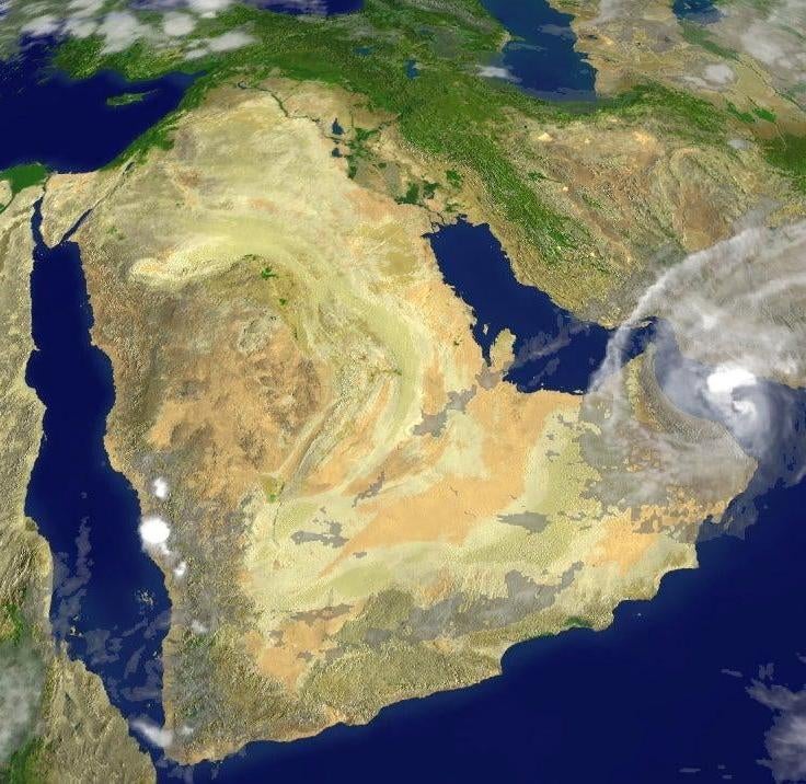 A satellite image of Saudi Arabia and environs in June 2007. (Photo: NOAA, Getty Images)