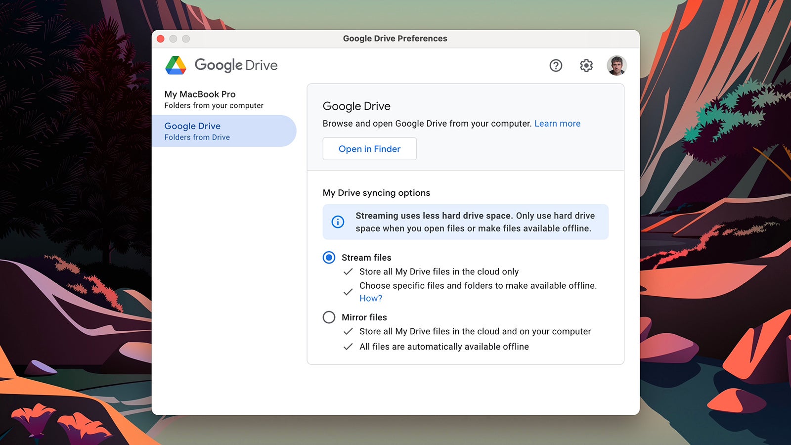 Screenshot: Google Drive for Desktop