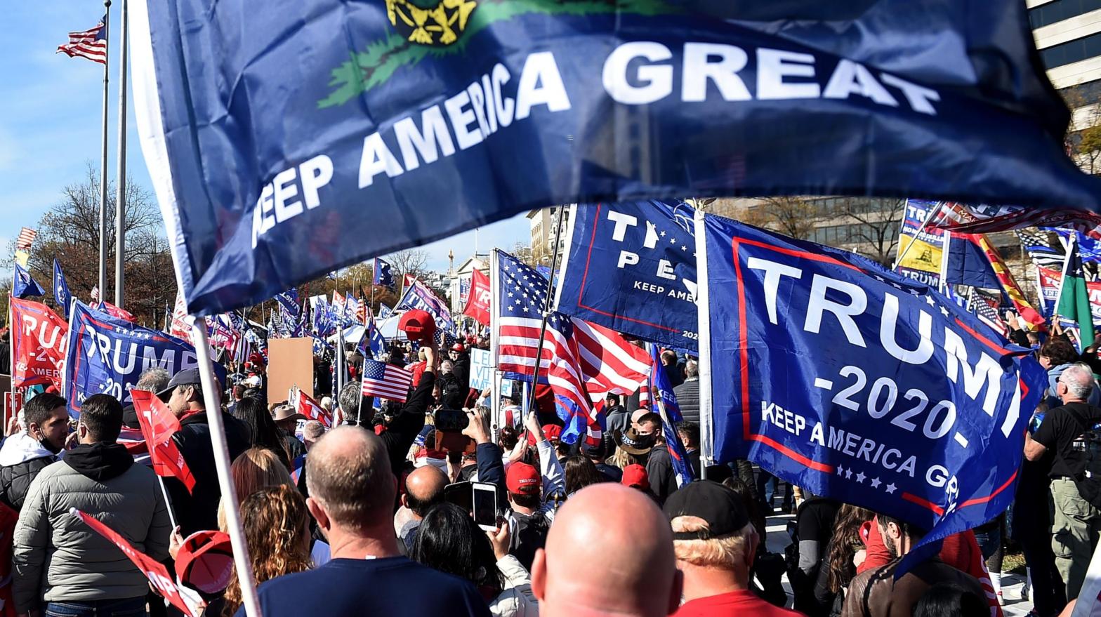 Trump supporters rally in Washington, DC on Nov. 14, 2020. (Photo: Olivier Douliery / AFP, Getty Images)