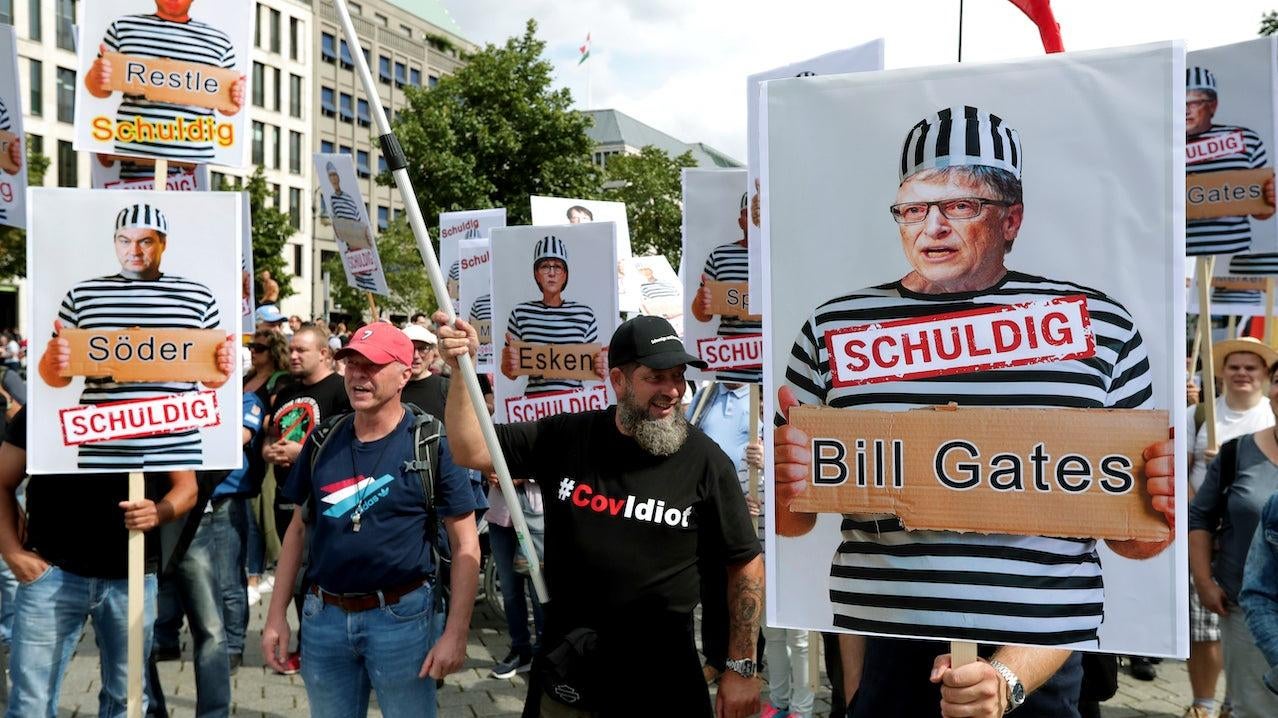 People attend a protest rally in Berlin, Germany, Saturday, Aug. 29, 2020. (Photo: Michael Sohn, AP)