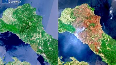 Satellite Images Reveal Greece’s Hell on Earth