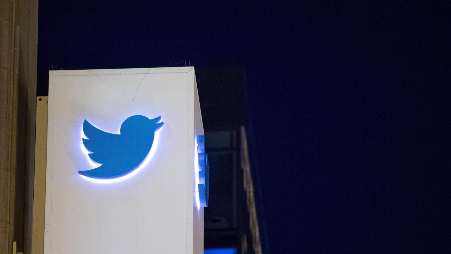 The Twitter logo is seen on a sign at the company's headquarters in San Francisco, California. (Photo: Josh Edelson / AFP, Getty Images)