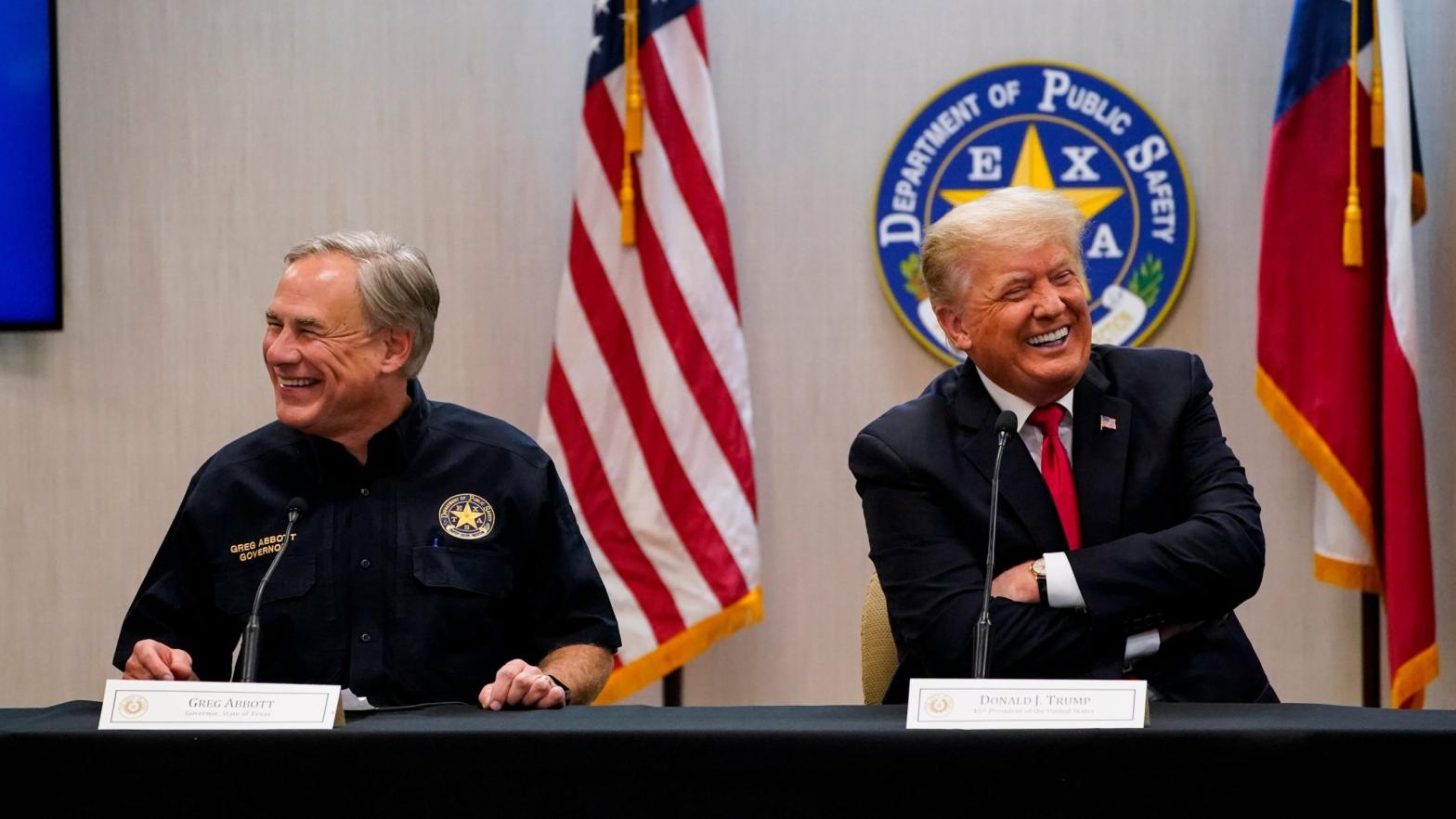 Texas Gov. Greg Abbott and former President Donald Trump on June 30, 2021 in Weslaco, Texas.  (Photo: Jabin Botsford/The Washington Post, AP)