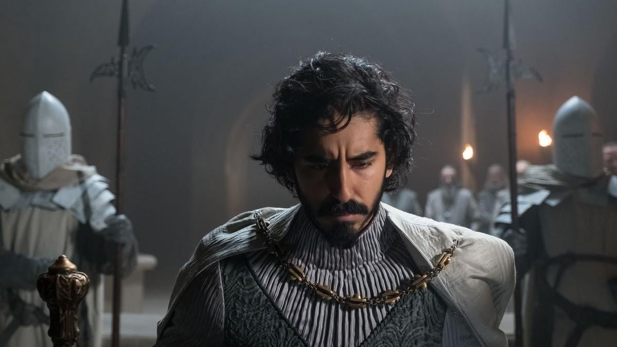 Sir Gawain (Dev Patel) receives an uninvited quest in The Green Knight. (Image: Eric Zachanowich/A24)