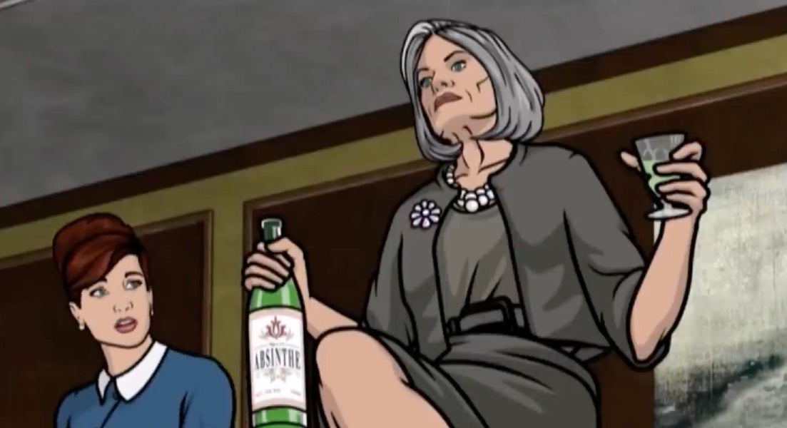 There's a tear in my... absinthe. (Screenshot: FXX)
