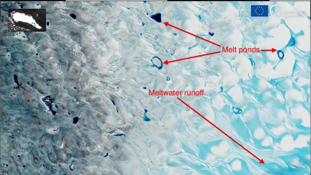 This Hauntingly Beautiful Image Shows Greenland’s Massive Melt
