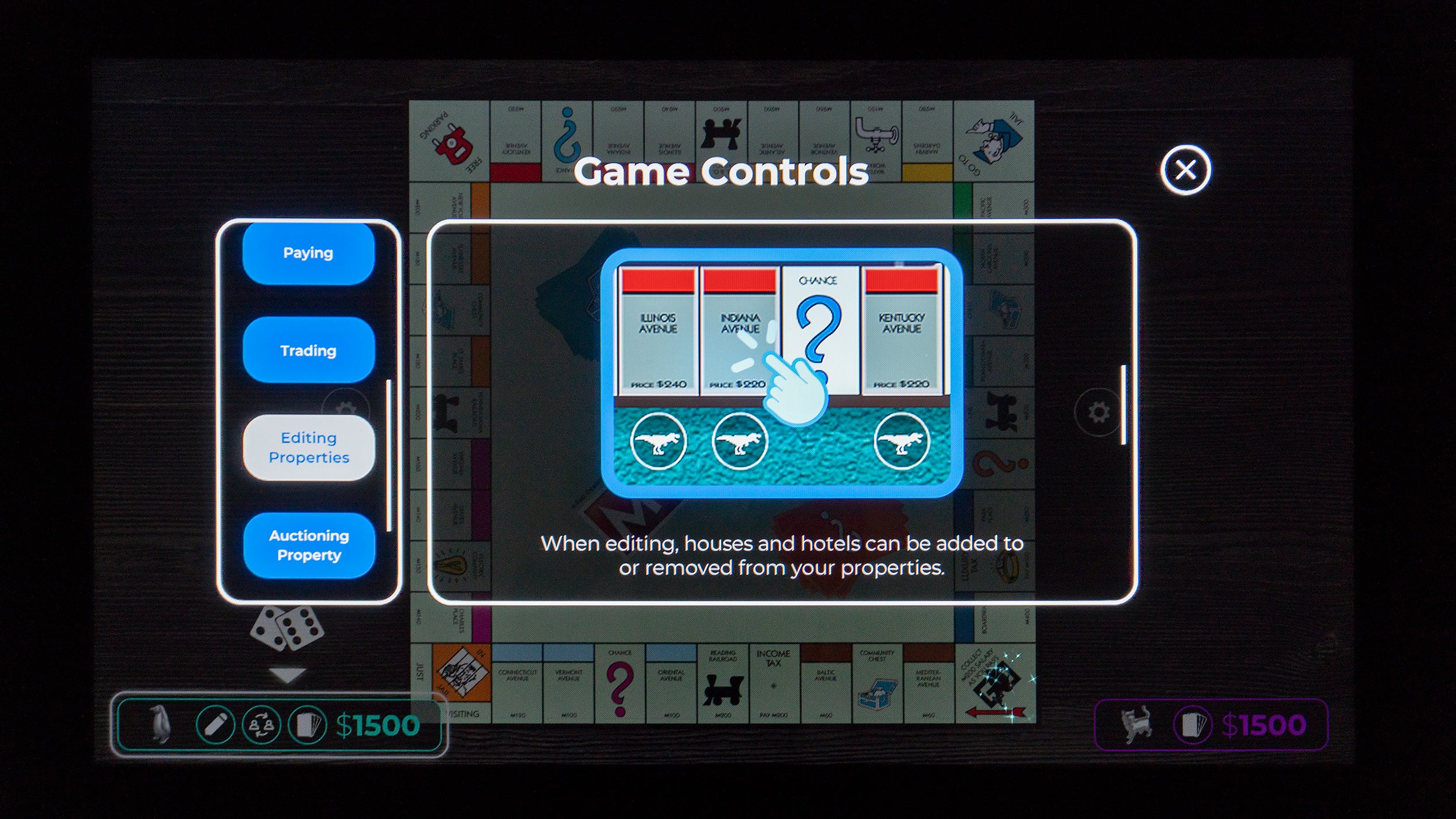 Each game includes its own settings menu with game instructions, explanations on how the touchscreen controls work, and even alternate rules and gameplay for those who like to customise games like Monopoly. (Photo: Andrew Liszewski - Gizmodo)