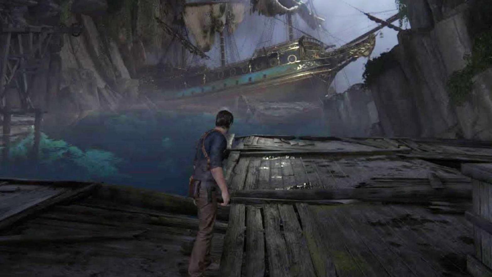 This image from Uncharted 4 is depicted in the Uncharted movie. (Screenshot: Sony)