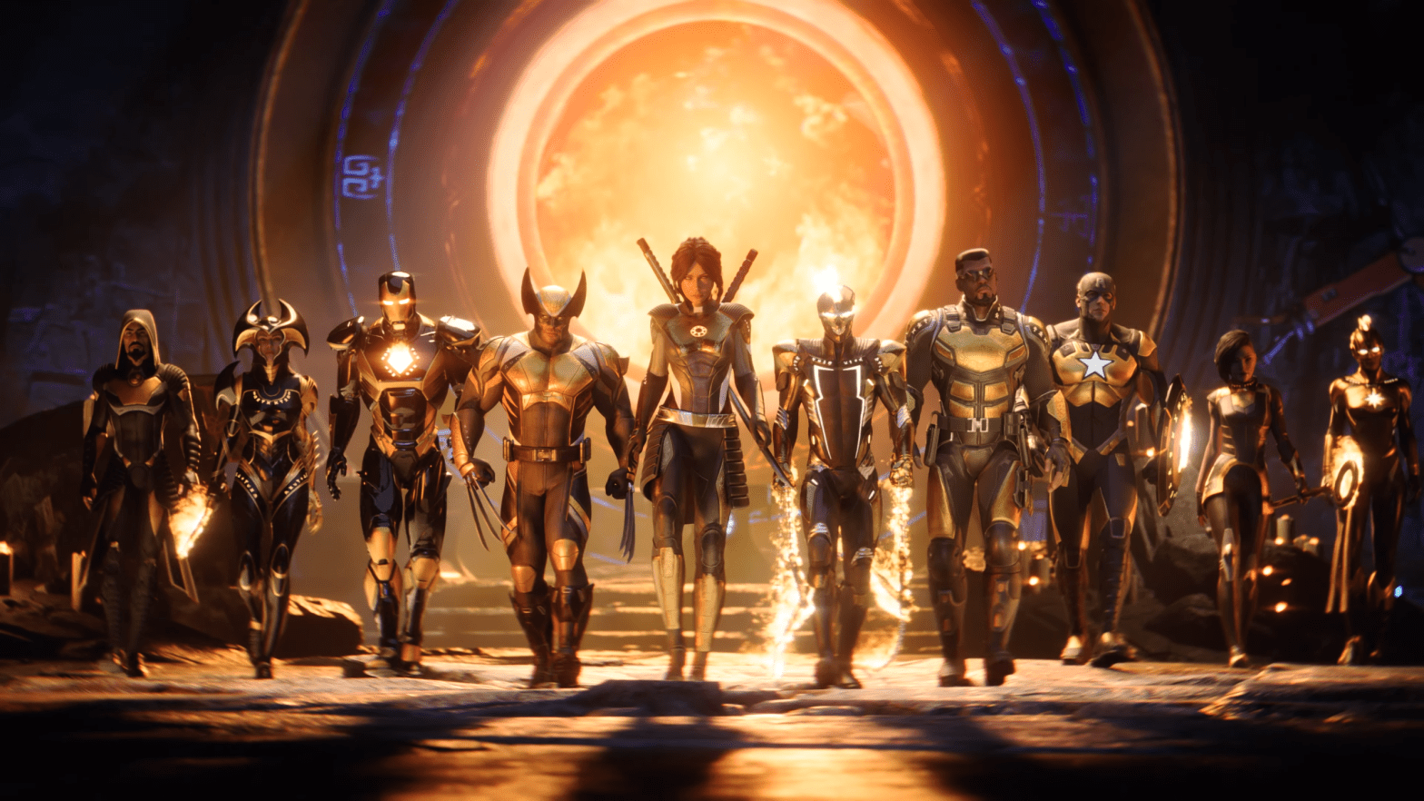 The heroes (and anti-heroes) of Midnight Suns. (Screenshot: Marvel/2K Games)