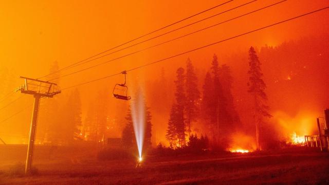 Surreal Photos Show the Fierce Battle Against Caldor Fire at a Tahoe Ski Resort