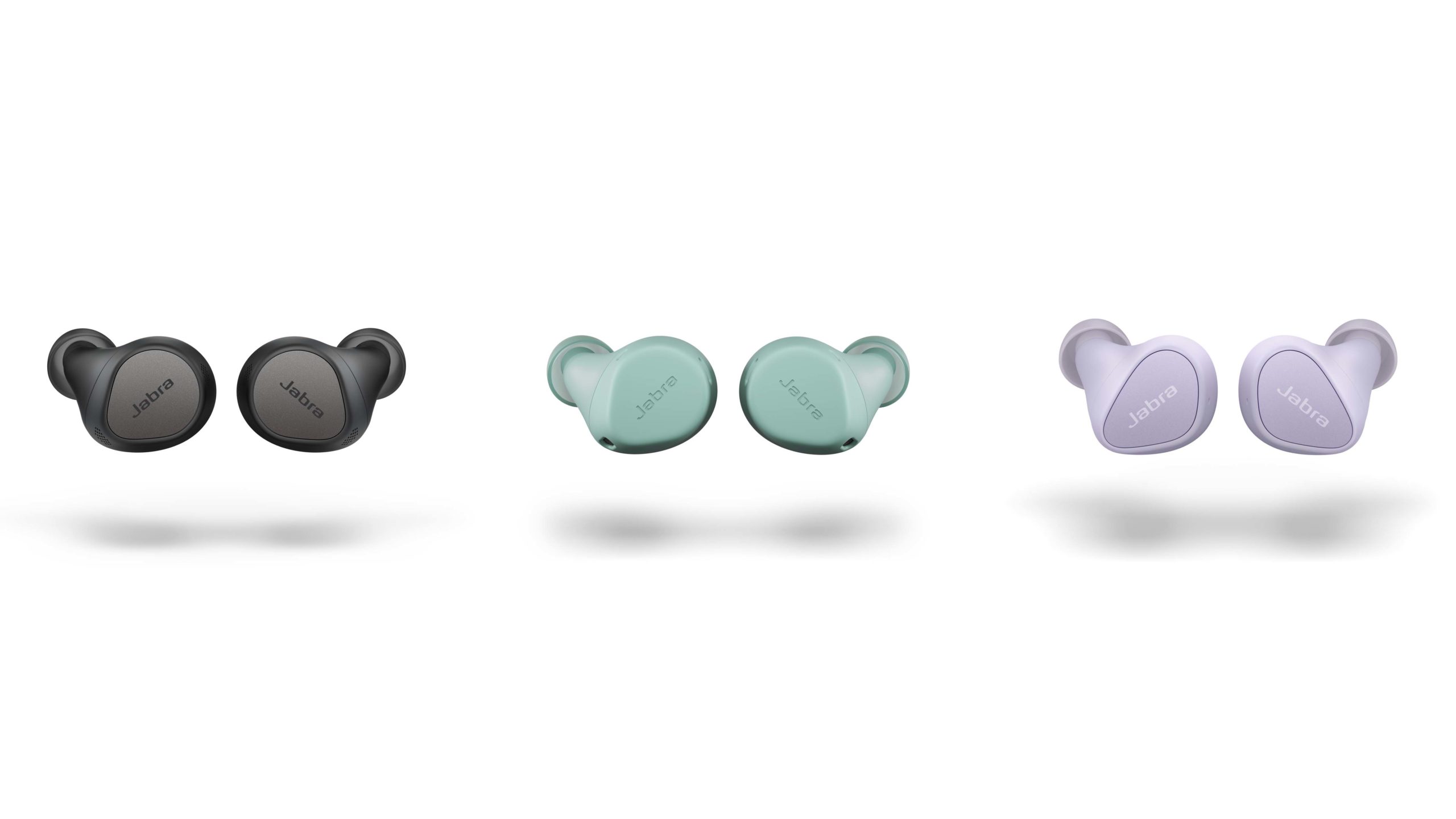 From left to right: the $US199 ($273) Elite 7 Pro, $US179 ($245) Elite 7 Active, and the $US79 ($108) Elite 3. (Photo: Jabra)