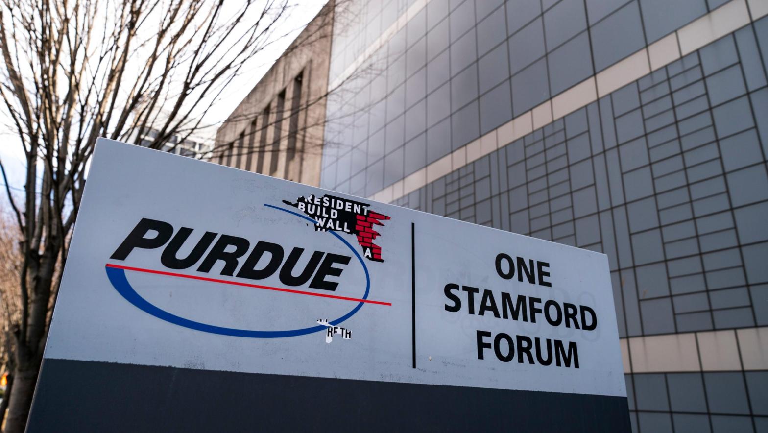 Purdue Pharma headquarters stands in downtown Stamford, April 2, 2019 in Stamford, Connecticut. (Photo: Drew Angerer, Getty Images)