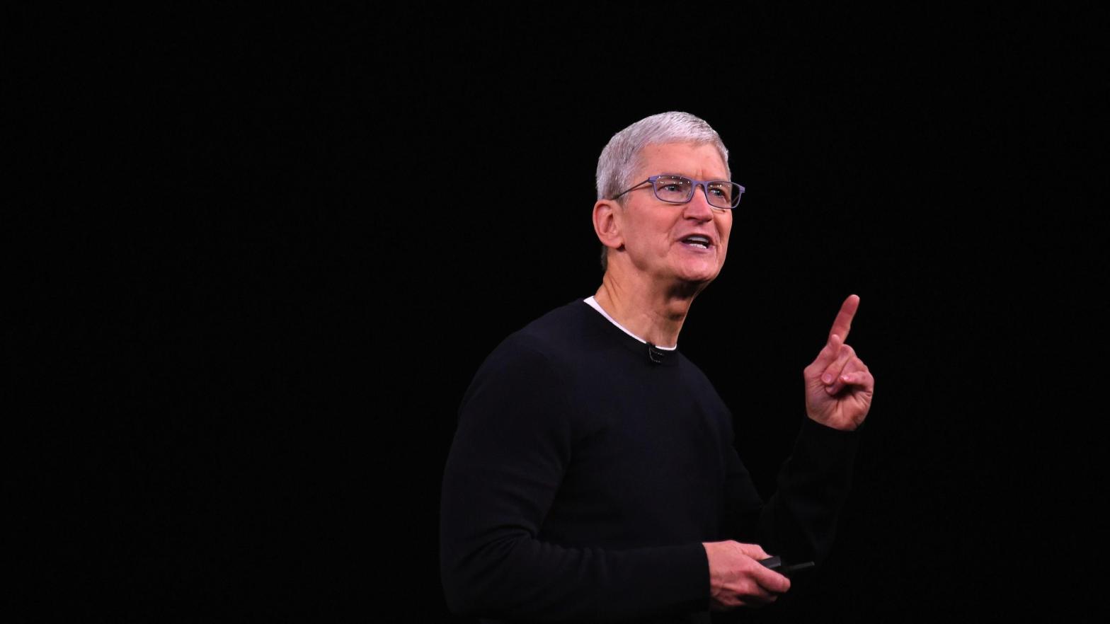 Apple CEO Tim Cook speaks on-stage during a product launch event at Apple's headquarters in Cupertino, California, on September 10, 2019. (Photo: Josh Edelson, Getty Images)