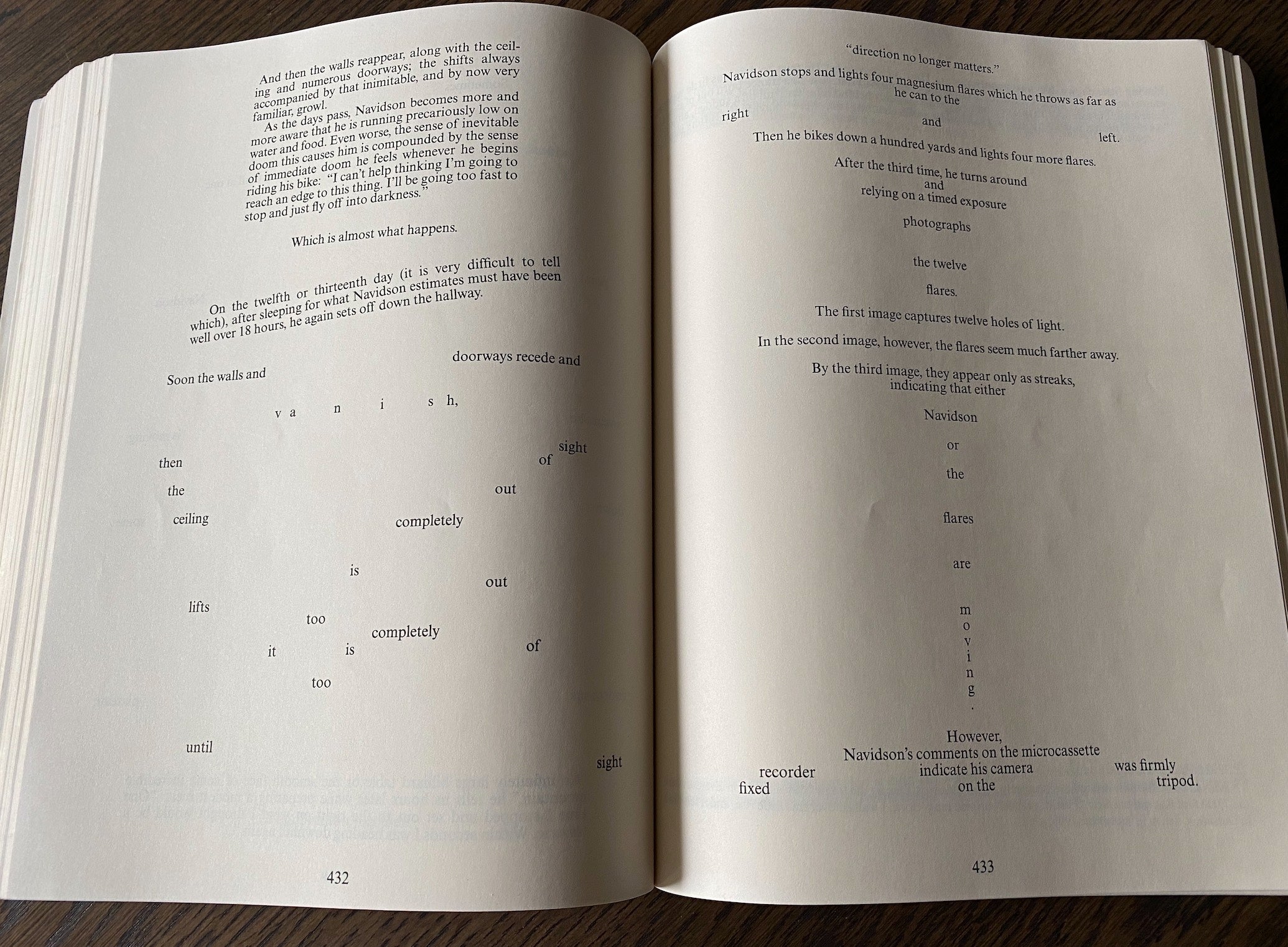 Two pages from House of Leaves showing examples of print style. (Photo: iPhone/Random House)