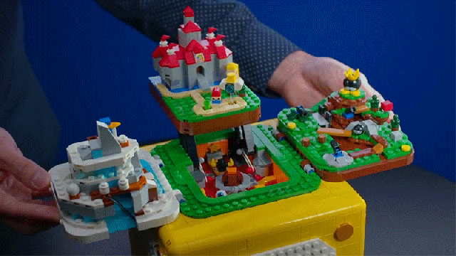 The Lego Buildable Super Mario Block That’s Full of Nintendo 64 Levels Is Finally Here