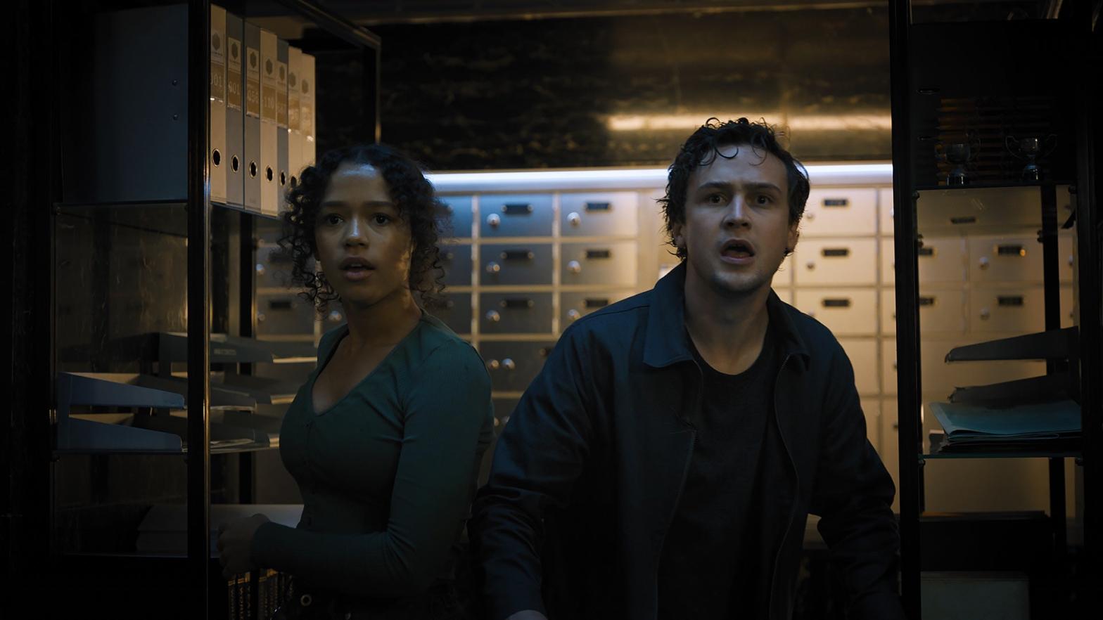 Zoey Davis (Taylor Russell) and Ben Miller (Logan Miller) in Escape Room: Tournament of Champions. (Photo: Sony Pictures)