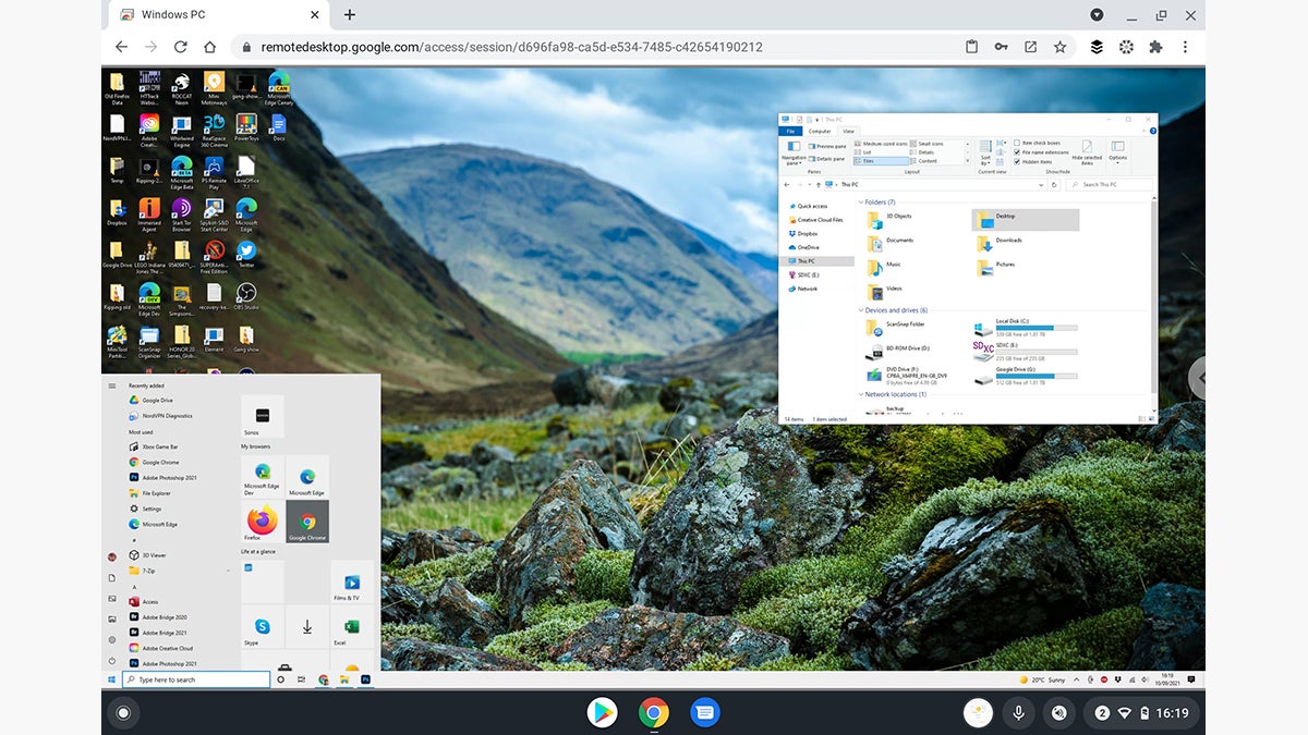 Windows in a Chrome OS tab. (Screenshot: Chrome OS)