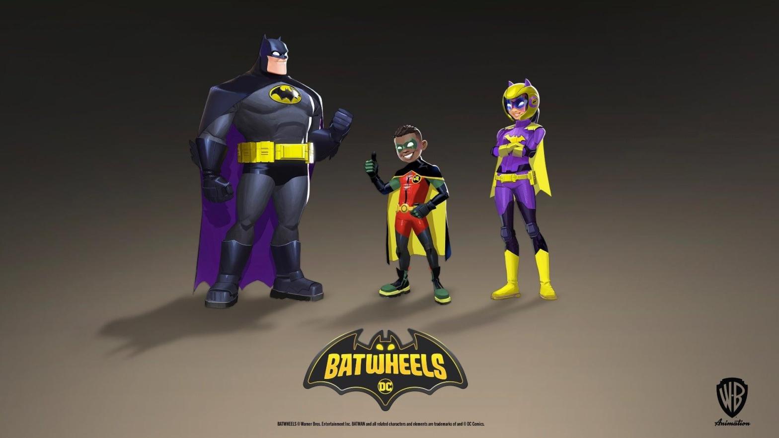The new Batfamily in the show Batwheels. (Image: Warner Bros.)