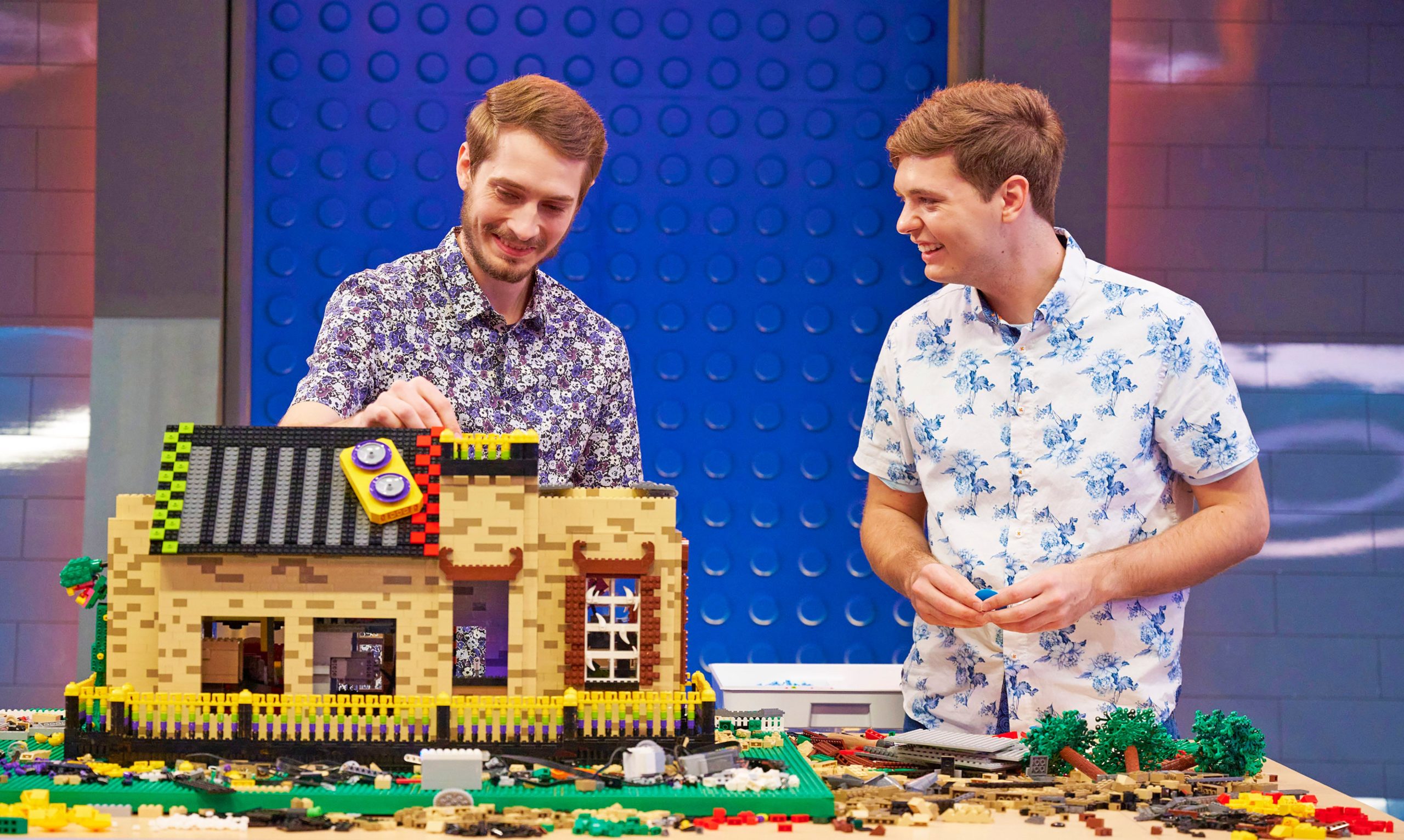 Mark and Steven doing their Haunted House build. (Image: Fox)